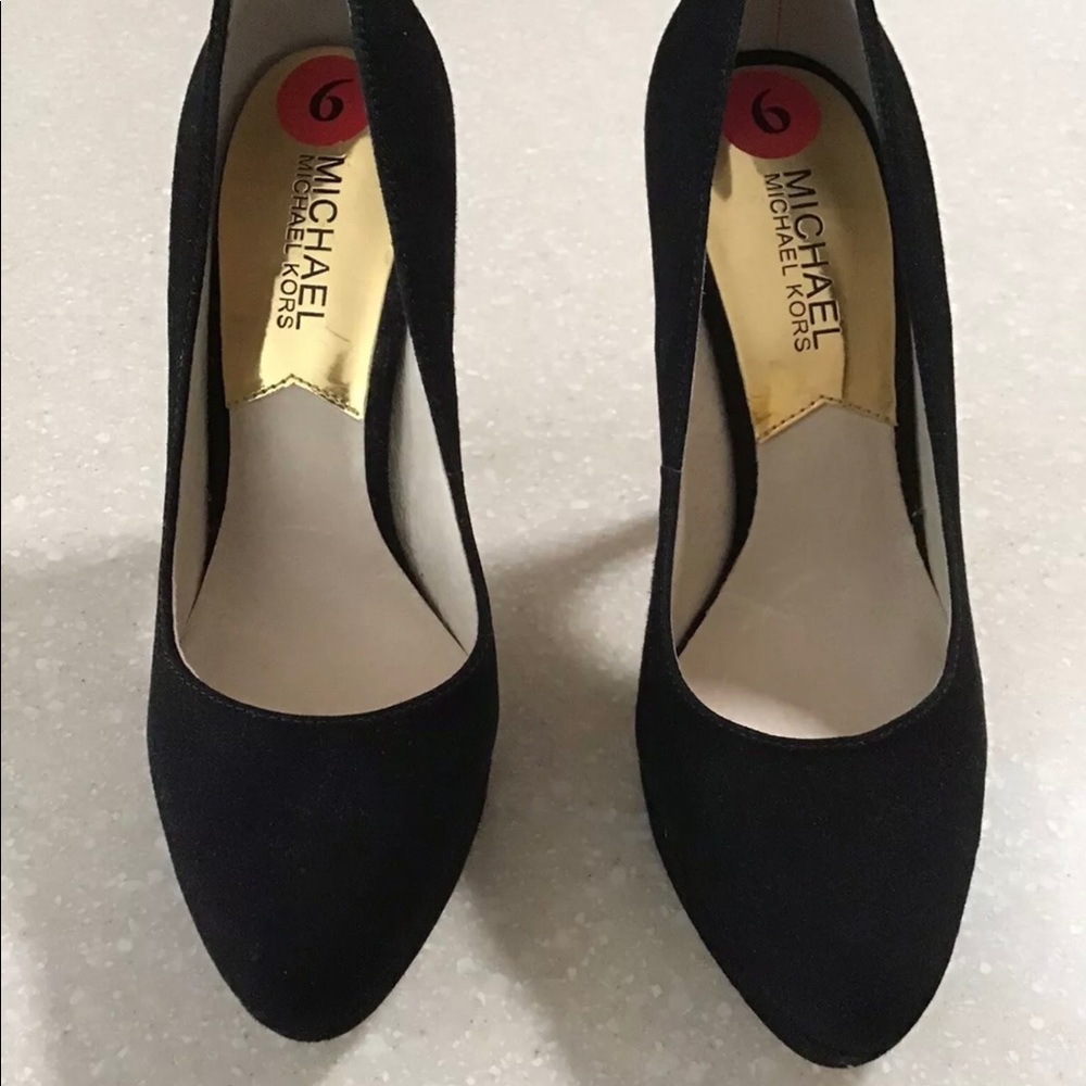 Michael Kors Black Suede Platform Heels Size 6 M